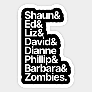 Shaun of the Dead Character List Sticker